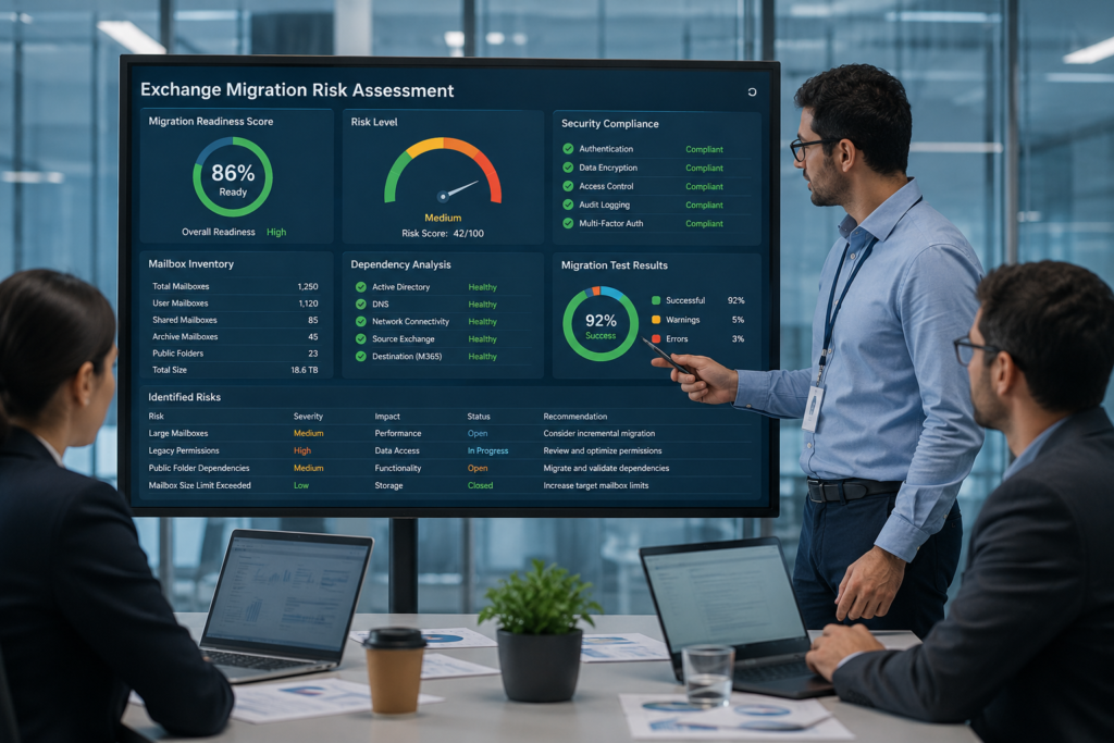 Exchange migration risk assessment and validation process